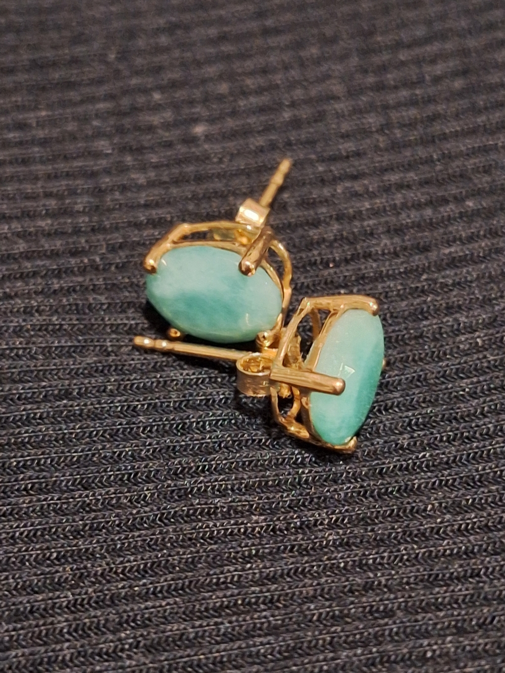 Ross-Simons Emerald Stud Earrings In 14K Gold.